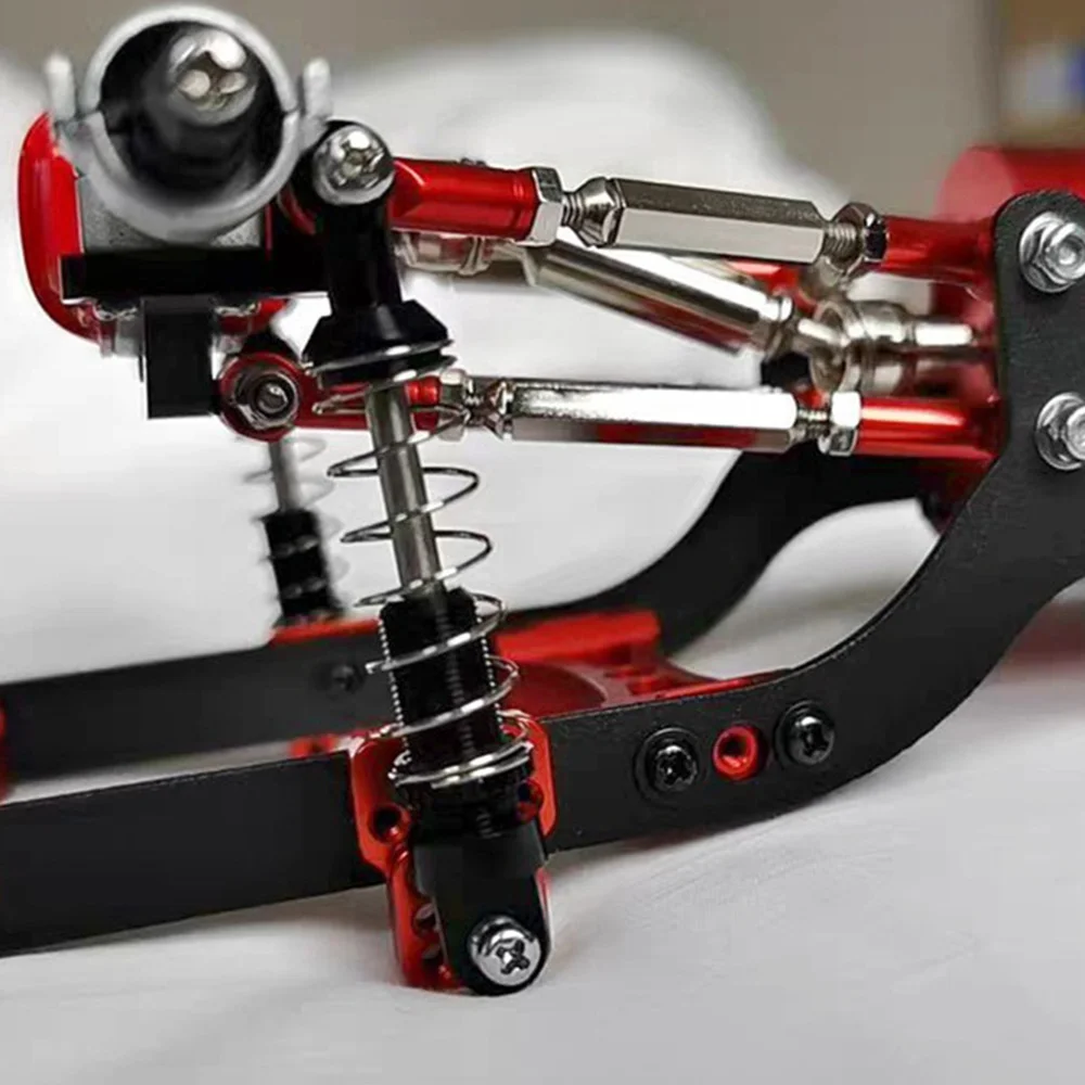 A19Q-Metal Steering Link Rod Pull Rod Mounts Shock Absorbers Set For WPL C14 C24 C24-1 1/16 RC Car Upgrade Parts