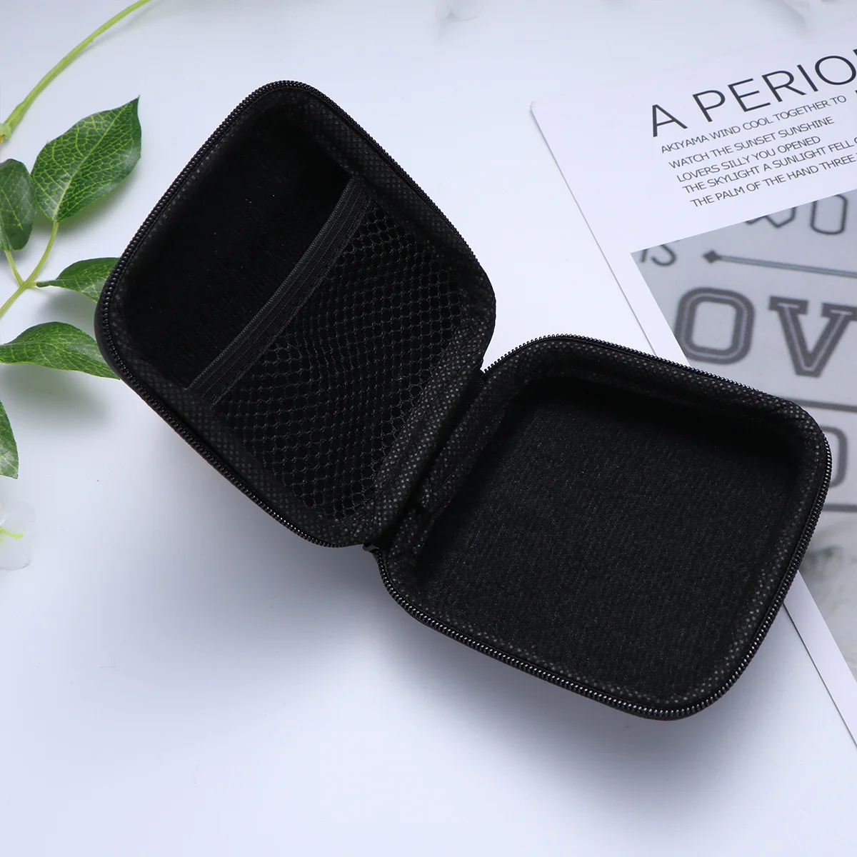 1Pcs Eva Zipper Watch Storage Box Durable Portable Protective Case Multifunctional Organizer Holder for Glasses Cards Keys Black