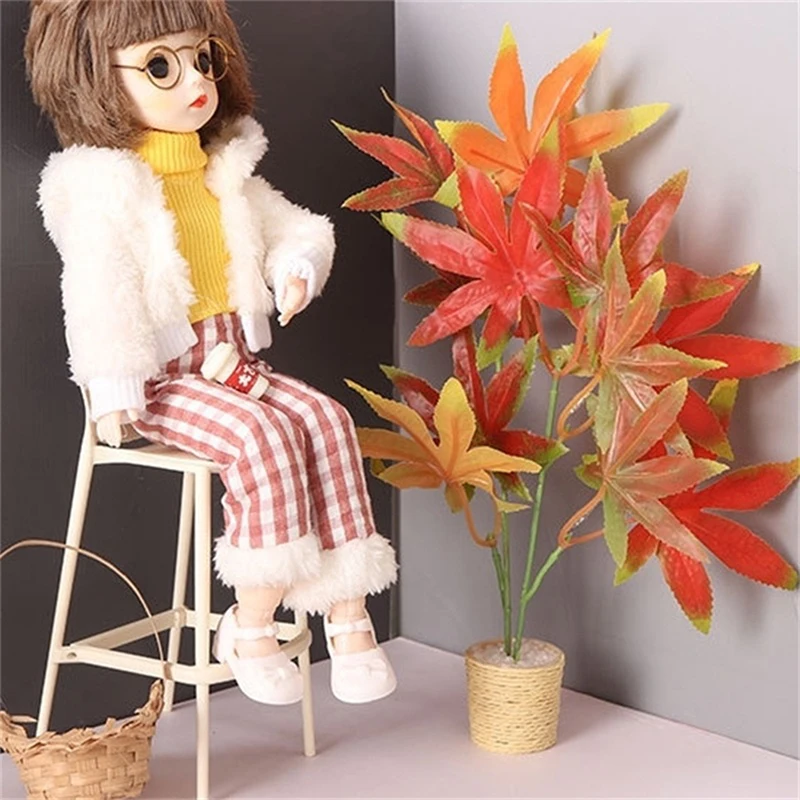 1/6 Scale Miniature Dollhouse Pot Plant Model Decoration for Doll House Furniture Decoration Accessories Toy