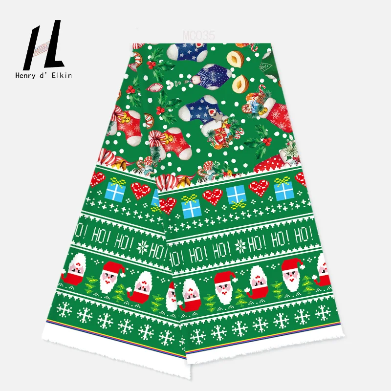 

Henry High Quality Polyester Printed Christmas design New Style Fabric For Skirt & Dresses