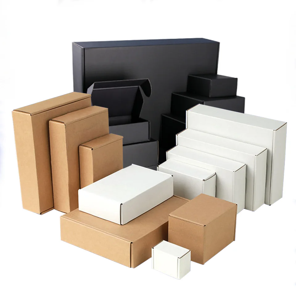 

Cheap Eco-friendly RTS Colored Kraft Folding Paper Box for Shipping Packaging Printing Express Delivery Corrugated Boxes