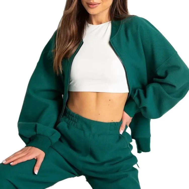 Crew Neck Sweater Plus Casual Jacket Straight Pants 2025 Simple and Fashionable Spring