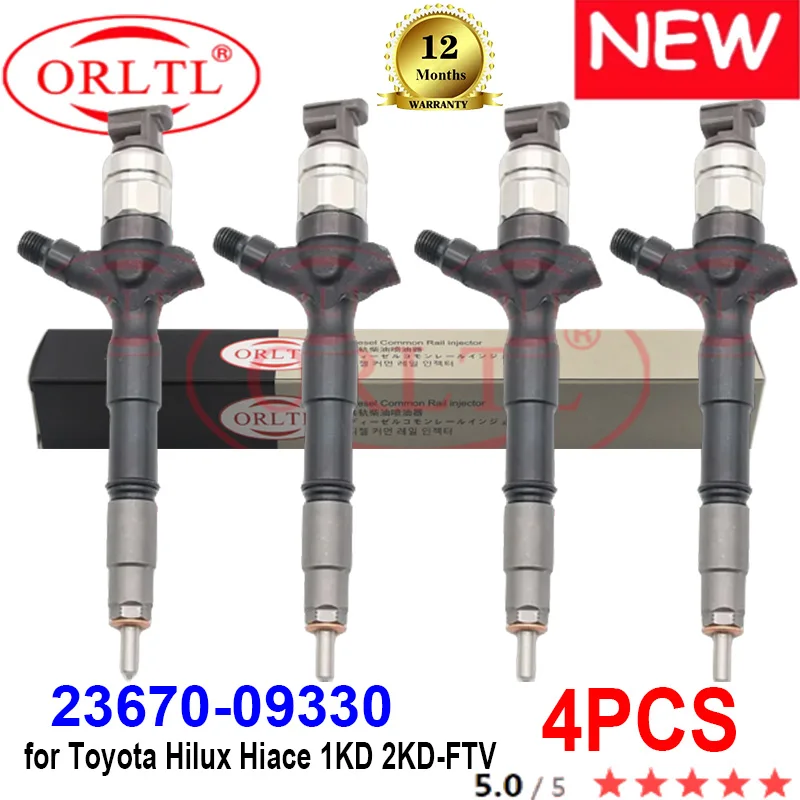 

4PCS Diesel 23670-09330 Common Rail Injector 2367009330 23670 09330 for Toyota Hilux Hiace 1KD 2KD-FTV