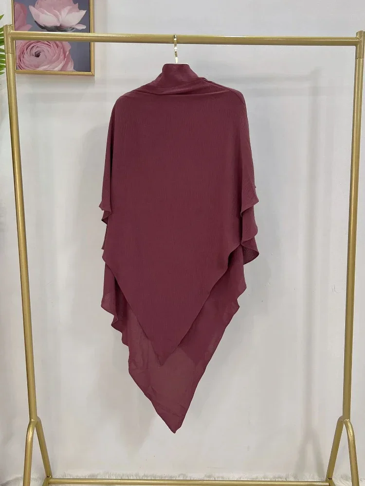 Eid Muslim Long Khimar Hijab for Women Prayer Garment Turban Ramadan Wrap Overhead Prayer Scarf  Abaya Dubai Niqab Headscarf