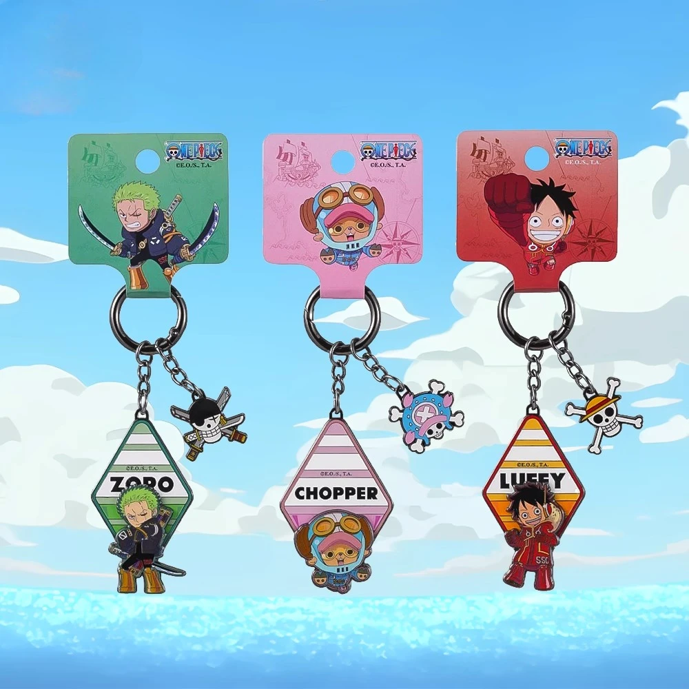 

One Piece Anime Keychain Dual-Tone Metal Key Ring - Pendant Accessories for Fans, Collectors, Men &Women