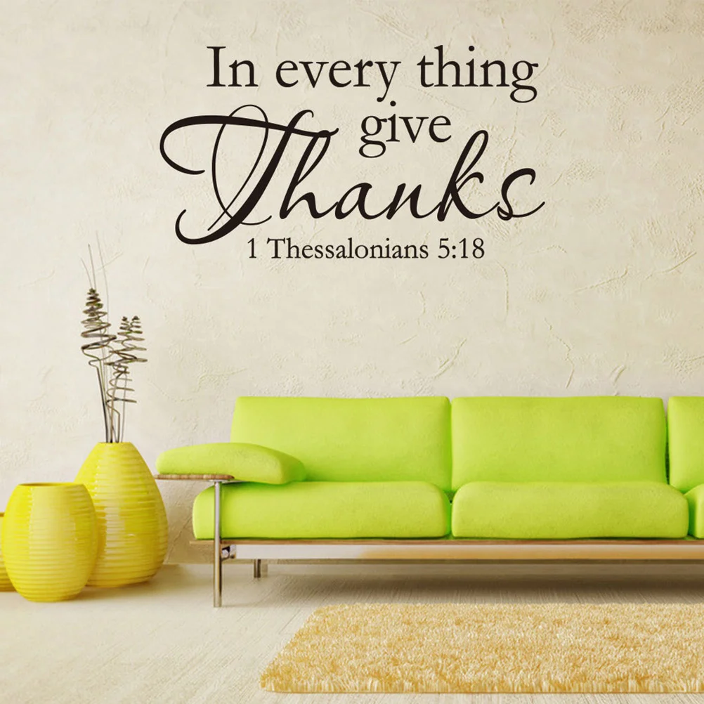 In Everything Wall Decal 1 Thessalonians 5 18 Bible Scripture Religious Wall Decor Quote For Home Wall Sticker Sayings