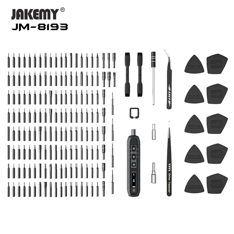 JAKEMY 180 in 1 Precision Electric Screwdriver Set Cordless Magnetic Screwdriver Electric Repair Tool Box for PC iPhone Glasses