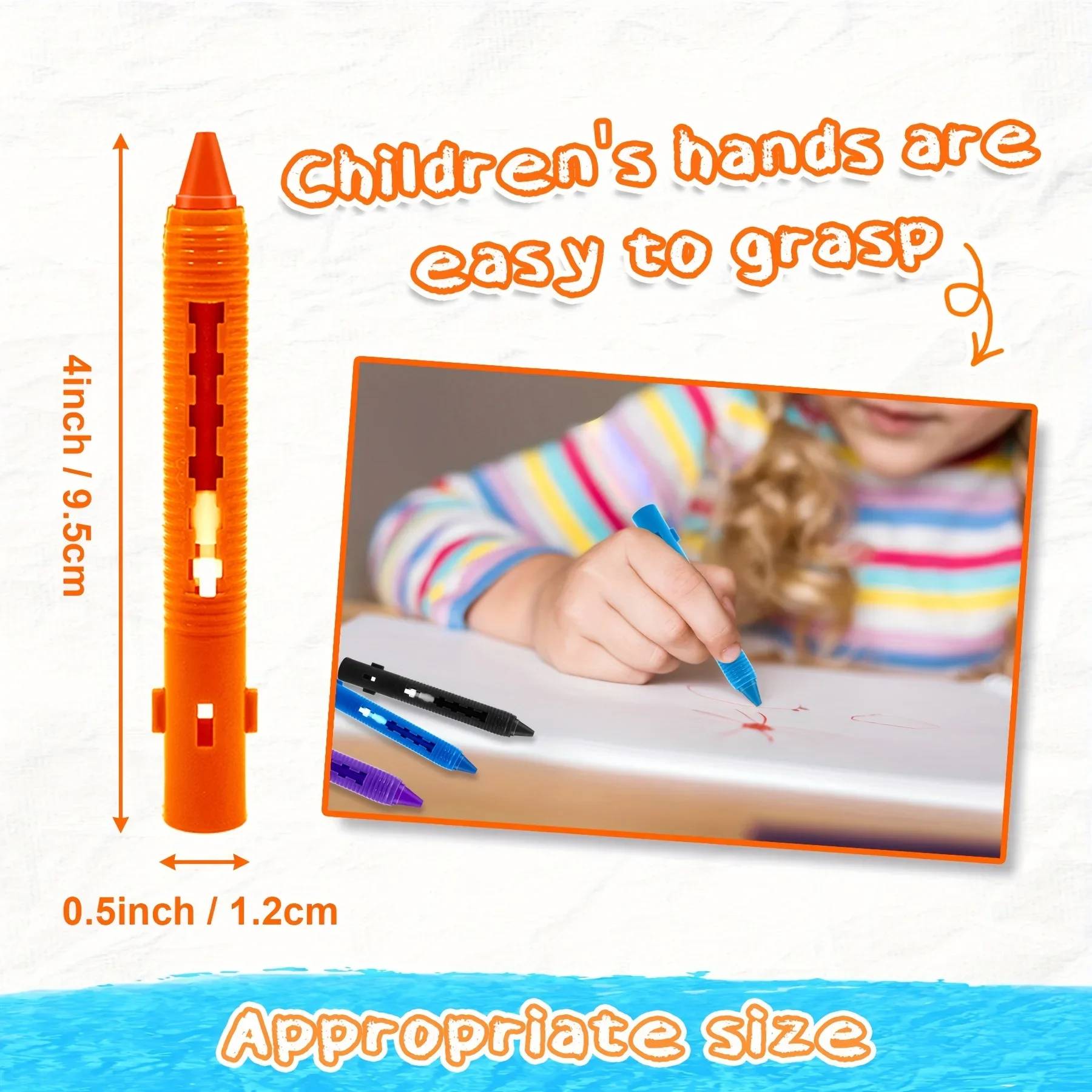 مجموعة أقلام تلوين حمام قابلة للغسل - علامات حوض استحمام ملونة وسهلة التنظيف للشباب، فن الحرف اليدوية الممتعة للاستحمام #2