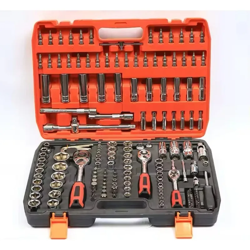 

SXLL 172 Pieces Professional Ratchet Wrench Sleeve Drill Bit Hard Shell Auto Repair Kit Household Mechanical Wrench Sleeve Set