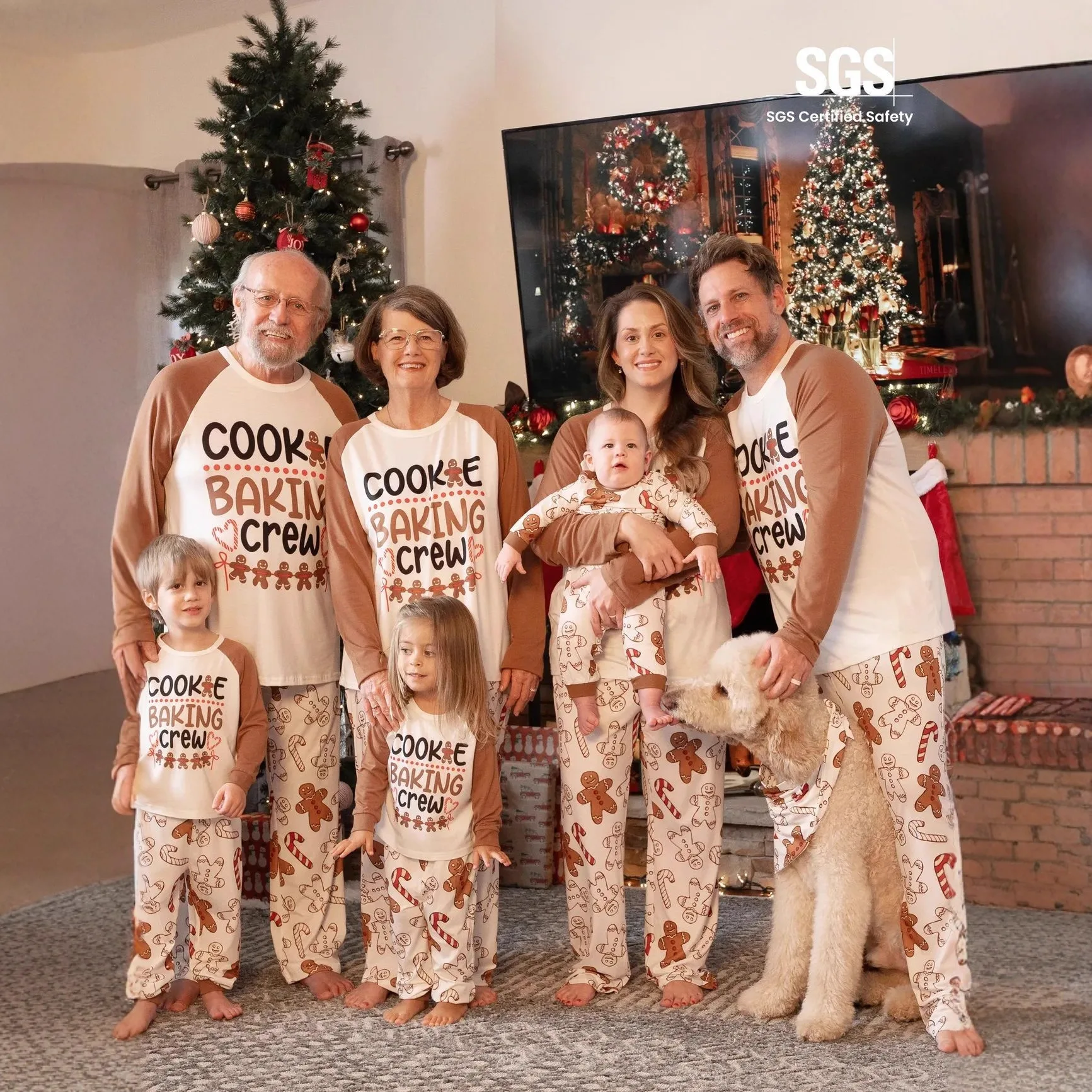 

Grandpa Grandma Dad Mom Daughter Son Christmas Pajamas Set for Family Home Matching Clothes Outfits Baby Romper Adult Kids Suit