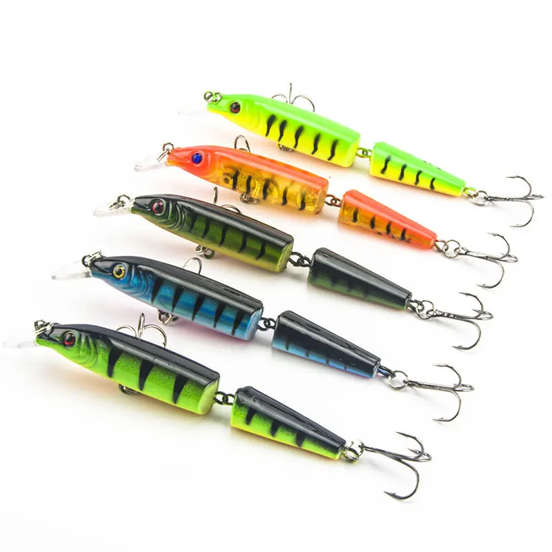 

1 Piece 2 Jointed Segments High Simulated Fishing Lure 10.5cm Artificial Minnow Plastic Hard Fishing Baits Diving Depth 0.5~1.5m