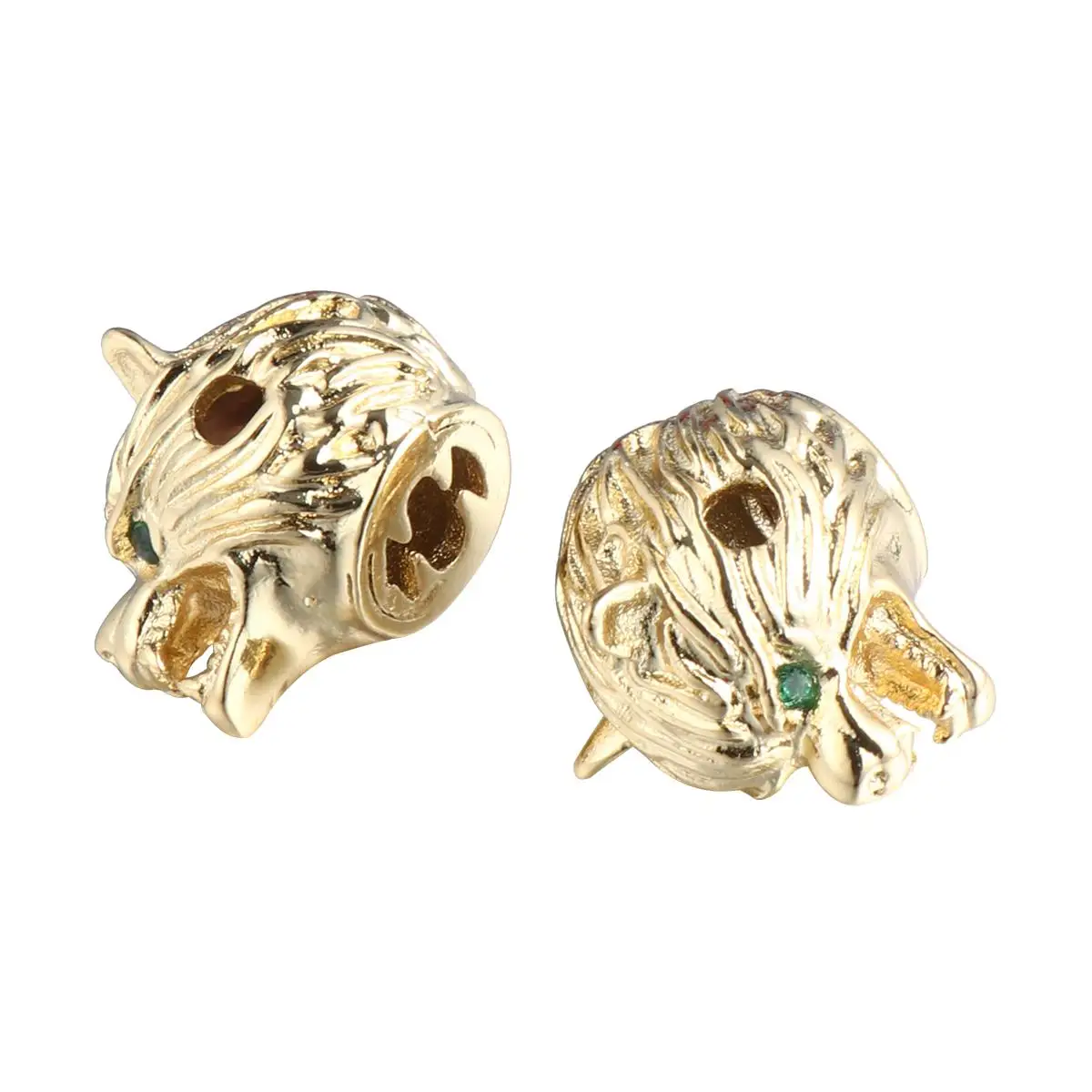 

Bracelets Wolf Head Pendants European and American Golden Jewelry Making Accessory Male
