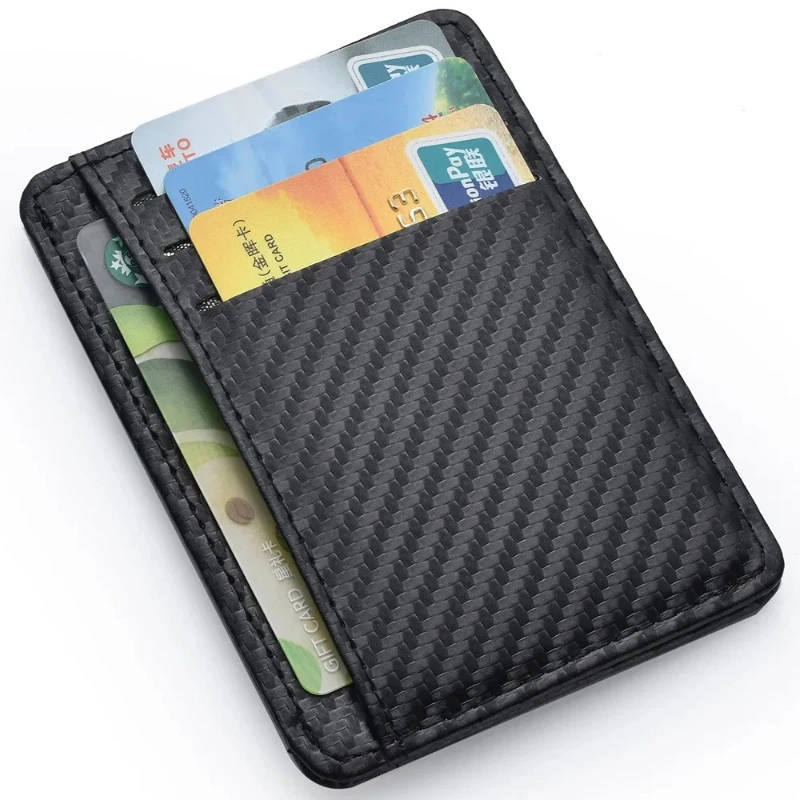 

Men's Slim Thin Minimalist Front Pocket Wallets Men Anti Rfid Blocking Protected Magic ID Credit Card Holder PU Leather Wallets