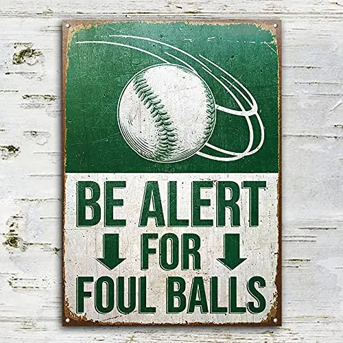 

GadgetsTalk Baseball Be Alert for Foul Balls Customized Classic Metal Signs