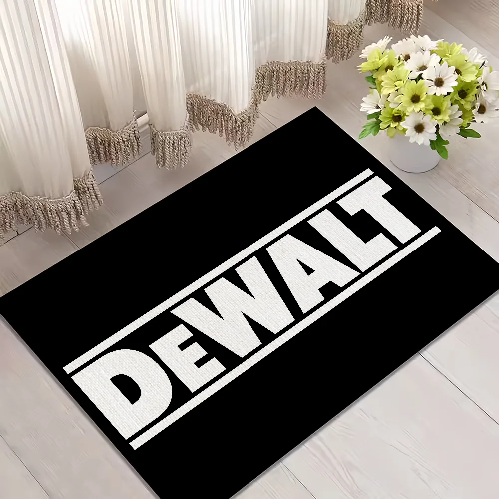 Marke D-DeWalt Cool Logo Kleiner Teppich für Haus, Schlafzimmer, Küche, Bad, Super Saugfähiger Teppich, Rutschfester Fußteppich – Detail 8