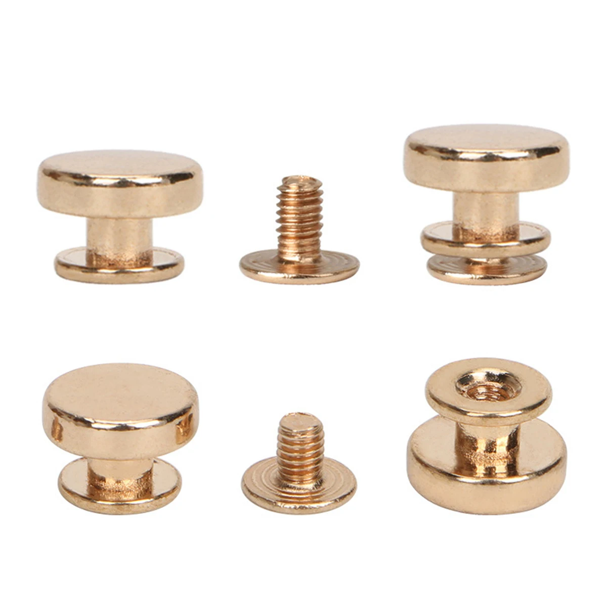 

Luggage Handbags Hardware Accessories, Zinc Alloy Rivet, Flat Gold Rivet, Pacifier Screw, Thick Flank Base 5Sets 10mm Diameter