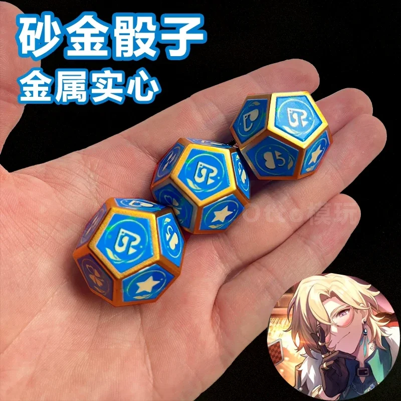 Anime Honkai: Star Rail Aventurine Cosplay Dice Metal Prop Keepsake Model  Ambitus Gift