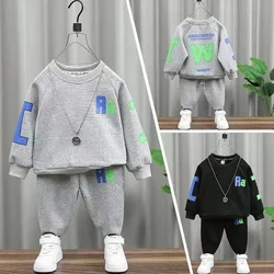 Conjunto de ropa deportiva para niños, sudadera de manga larga, pantalones deportivos, traje de 2 piezas