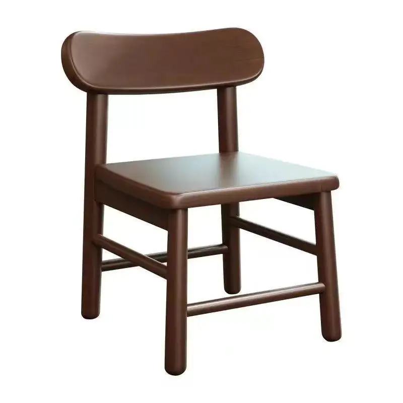 Solid Wood Small Backrest Chair Non‑Slip Low Stool Household Dining Shoe Changing Stool For Living