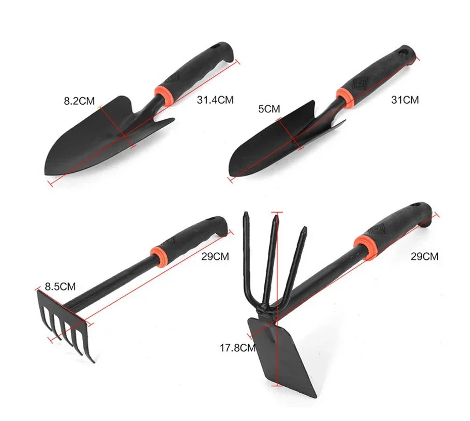 1 / 4 PCS 30cm Garden Tool Shovel/ Cultivator/ Trowel/ Leaf Trimmer Rake Miniature Fairy Garden Planting Transplanter Hand Tool