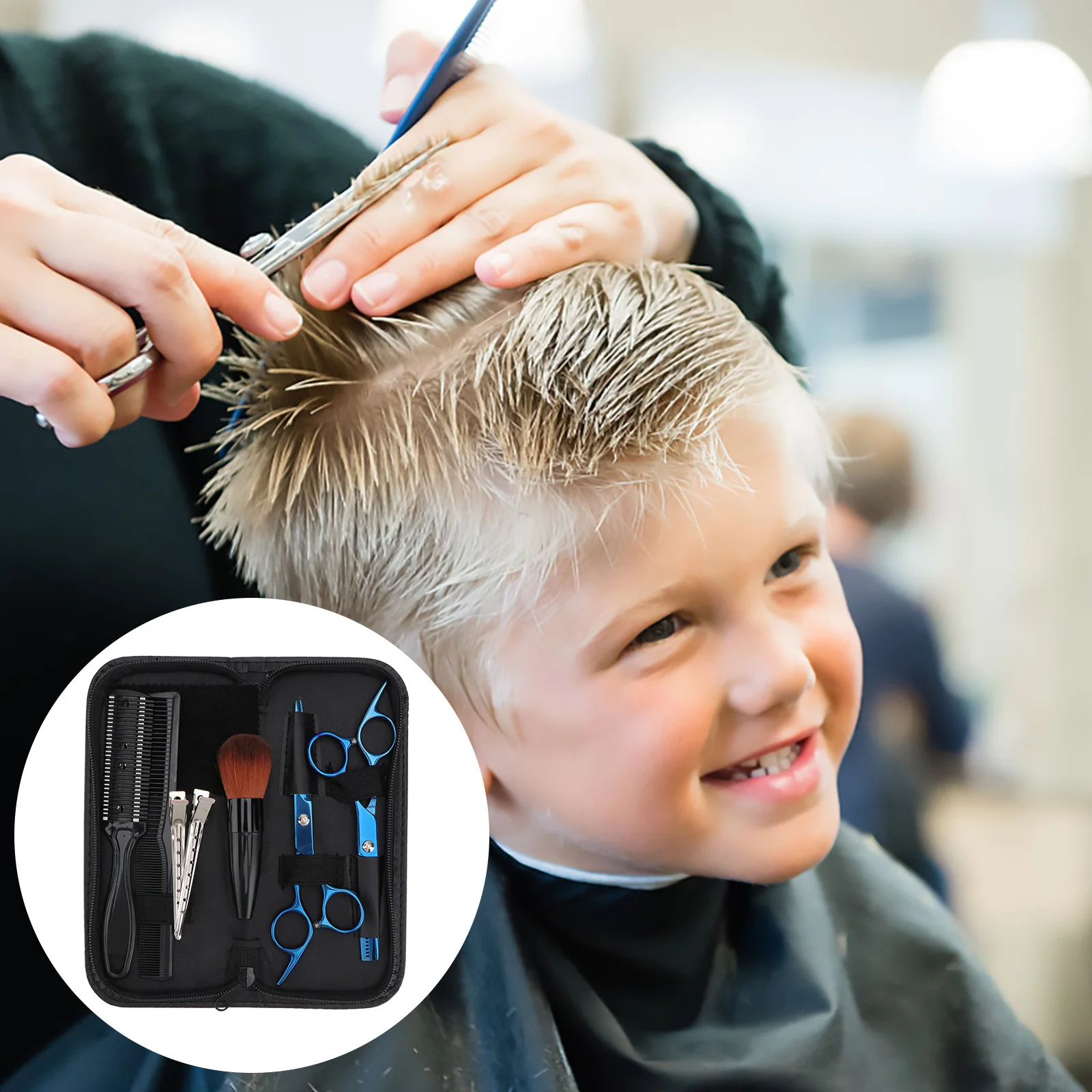 

10 шт., набор парикмахерских оборудования премиум-класса, нержавеющие машинки для стрижки волос и филировочные ножницы для профессиональных наборов для укладки волос