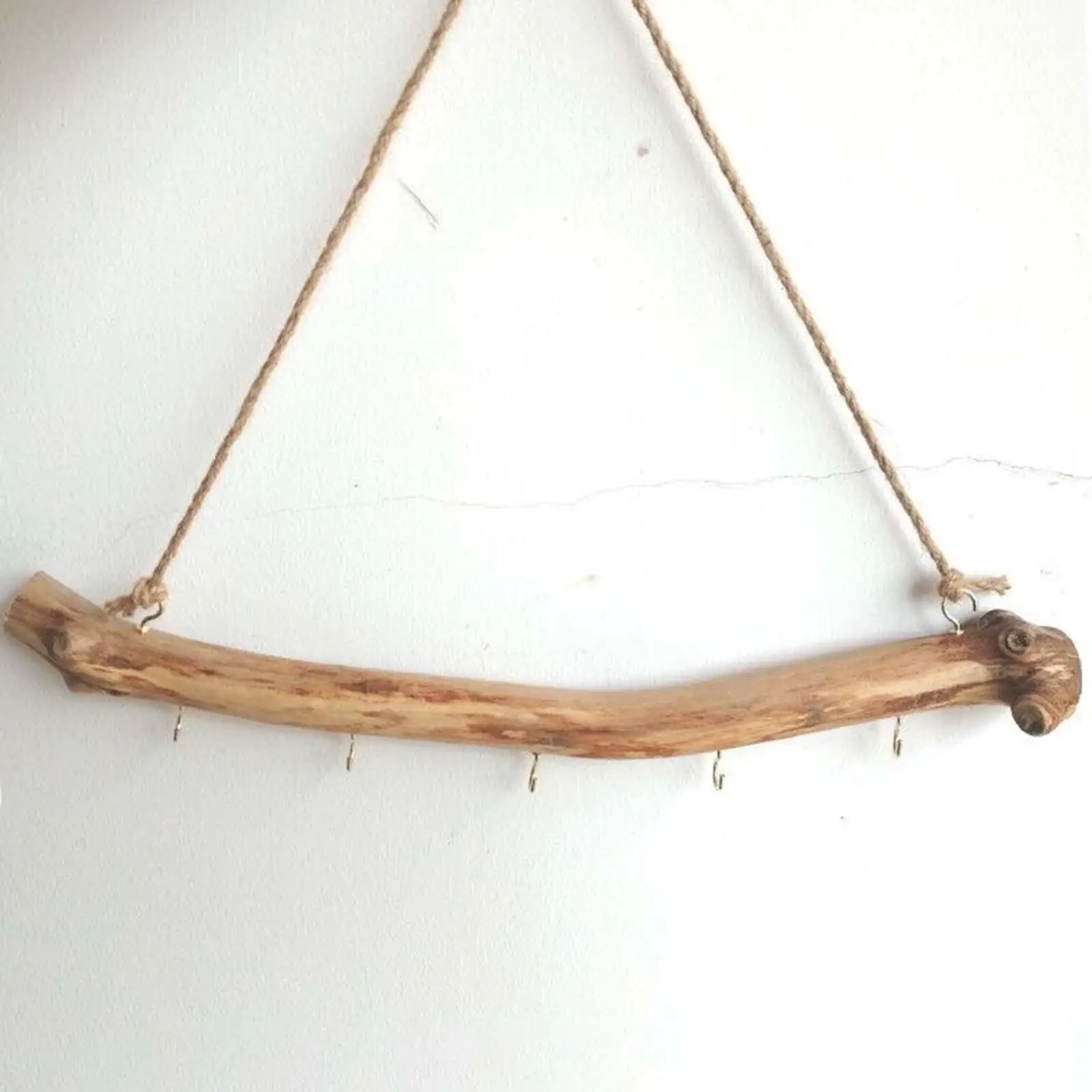 Wooden Hook Wall Mounted Driftwood Hook with Hooks Branch Hanger Rack for Small Item Key