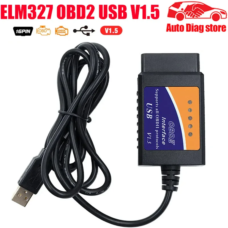 

ELM327 OBD2 USB With Auto Code Reader OBD Scanner Car Diagnostic Tool ForEngine Fault V1.5/v2.1 Version BT elm 327 WIFI