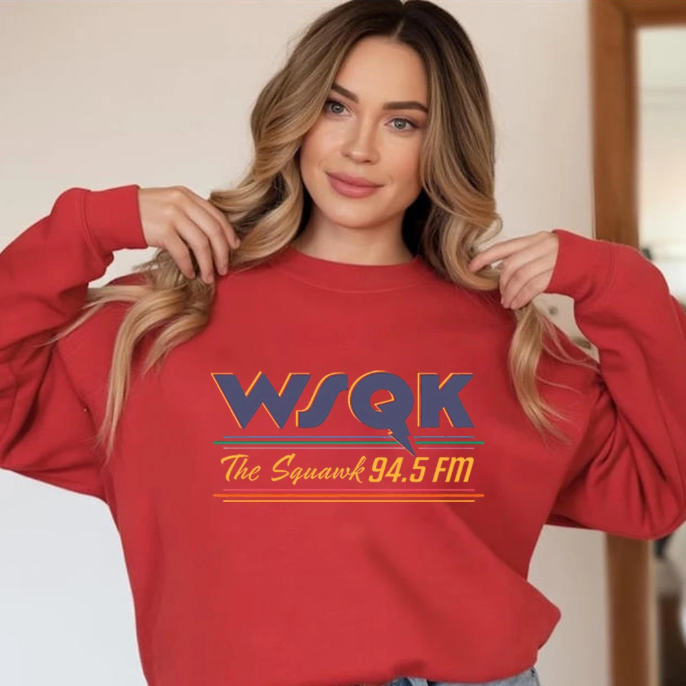 

WSQK The Squawk 94.5 FM Print Sweatshirt ST5 TV Show Inspired Dustin Henderson WSQK Shirts Retro 80s Style Nostalgia Sweatshirts