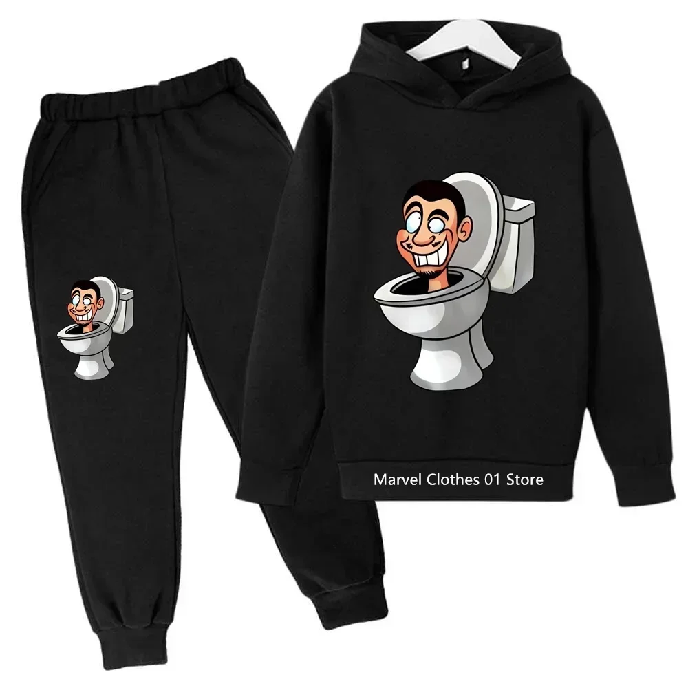 Boys Skibidi Toilet Hoodie Set Kids Long Sleeves Outfits 3-14 Years Children's Spring Autumn Baby Boy Casual Tracksuit 2-piece