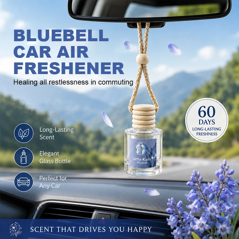 Little kaizi 2pcs Bluebell Scented Car Air Freshener - Long Lasting Car Diffuser - Last 120+ Days-30% fragrance concentration