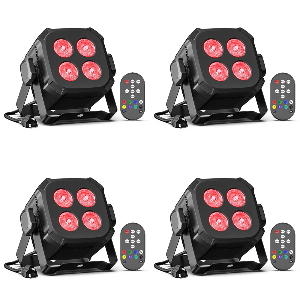 

U'King 4PCS 4x8W 4IN1 RGBW Mini LED Par Light 30W DJ Disco Bar Party Stage Light DMX512 Remote Effect Lamp for Dance Wedding