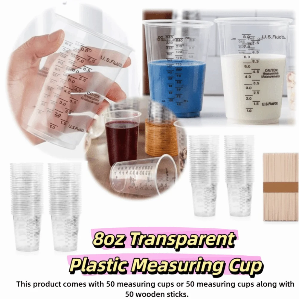 Disposable Disposable Measuring Cups Plastic With Stirring Sticks Epoxy Resin Mixing Cups Plastic Mixing Cups Mixing Pigments
