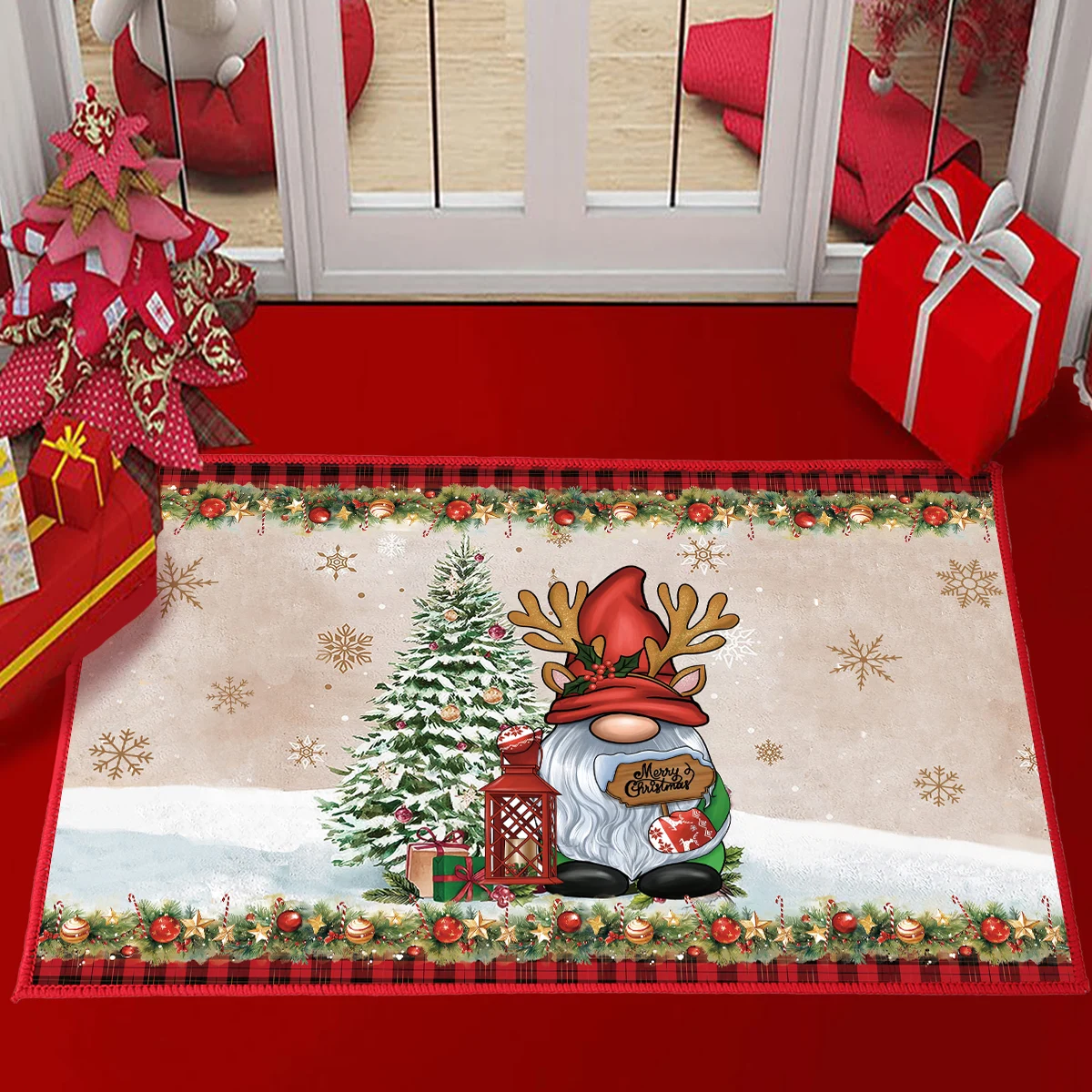 Christmas Snowman Santa Claus Tree Floor Mat Marry Christmas Decorations For Home 2024 Navidad Natal Noel Happy New Year 2025