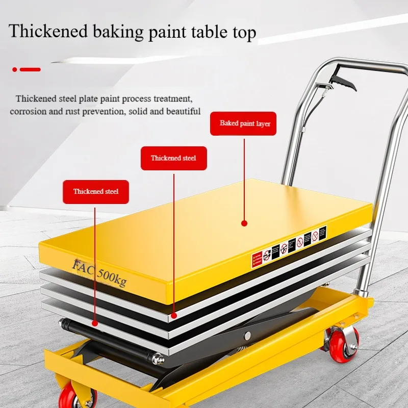 

Multifunctional Mobile Scissor Lift Manual Hydraulic Platform Vehicle For Industrial Maintenance And Warehouse Applications