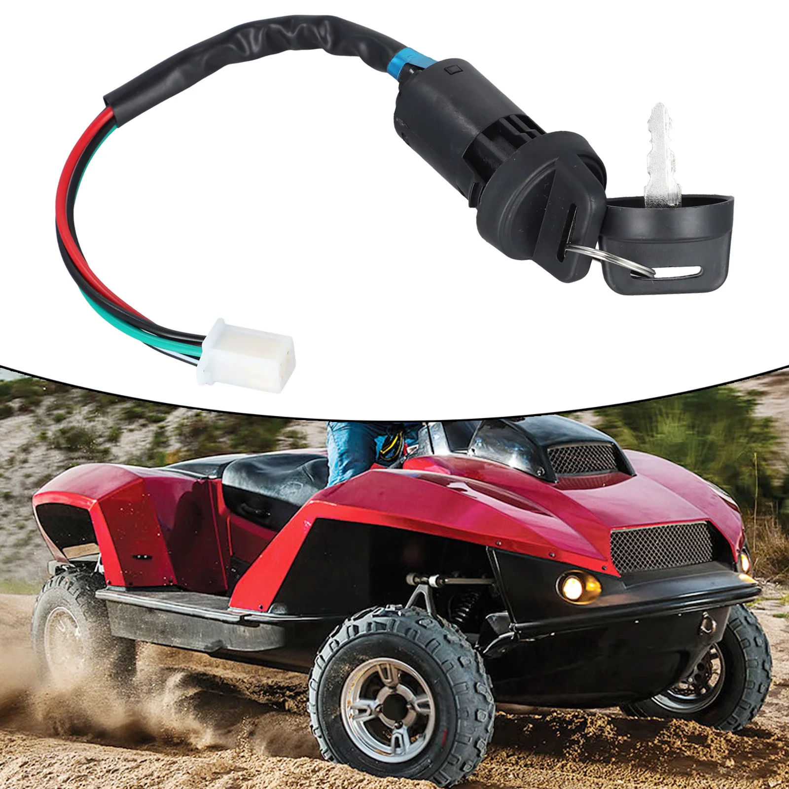 For Ignition Key Switch with 4 Wires for 50cc 70cc 90cc 110cc 125cc For ATV Dirt Bike Off Road Motorbike Cylinder Lock Assembly