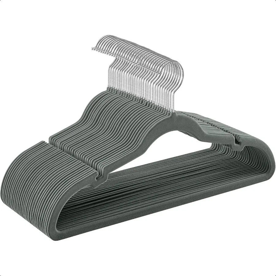 Veet Kleiderbügel, 30 Stück, rutschfeste Kleiderbügel, Anzugbügel mit Schulterkerben, Hosenstange, 360-Grad-Drehhaken, platzsparend für die Nähe