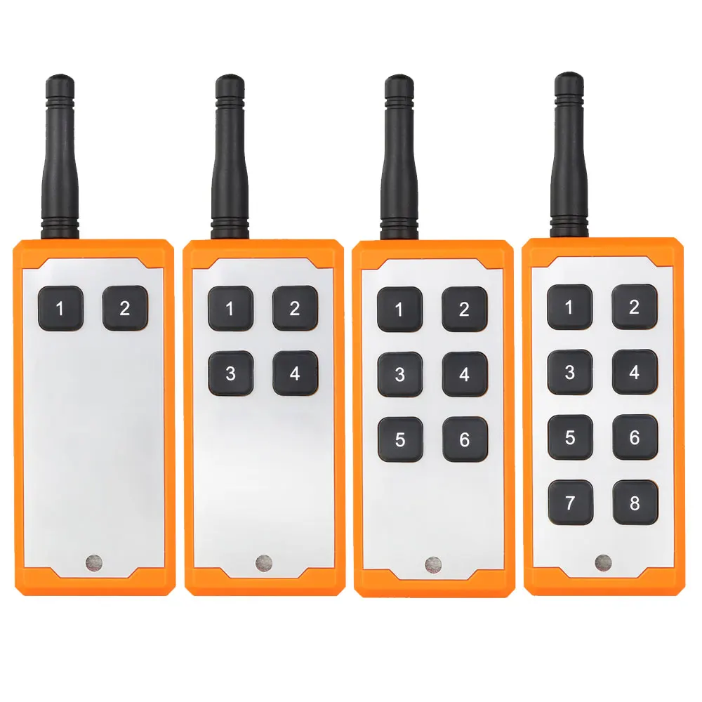 

433MHz 2/4/6/8Keys Learning Code Fixed Code Anti-Interference Long Endurance Industrial RF Wireless Remote Control