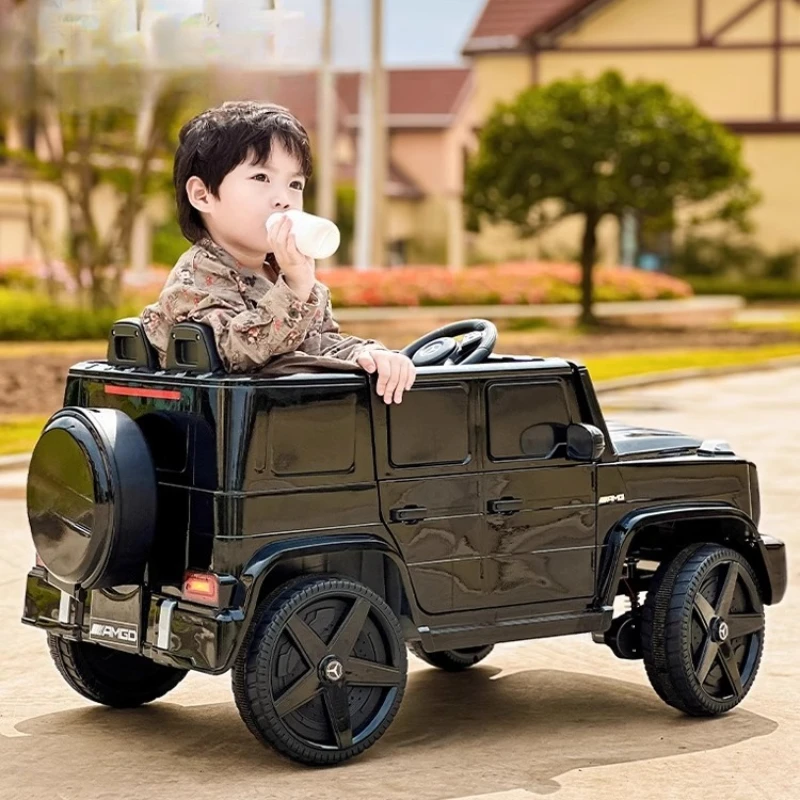 Voiture électrique SUV tout-terrain 4x4 pour enfants, avec batterie 12V, pneus Anti-éclatement, double siège, Absorption des chocs silencieuse, Protection du sol