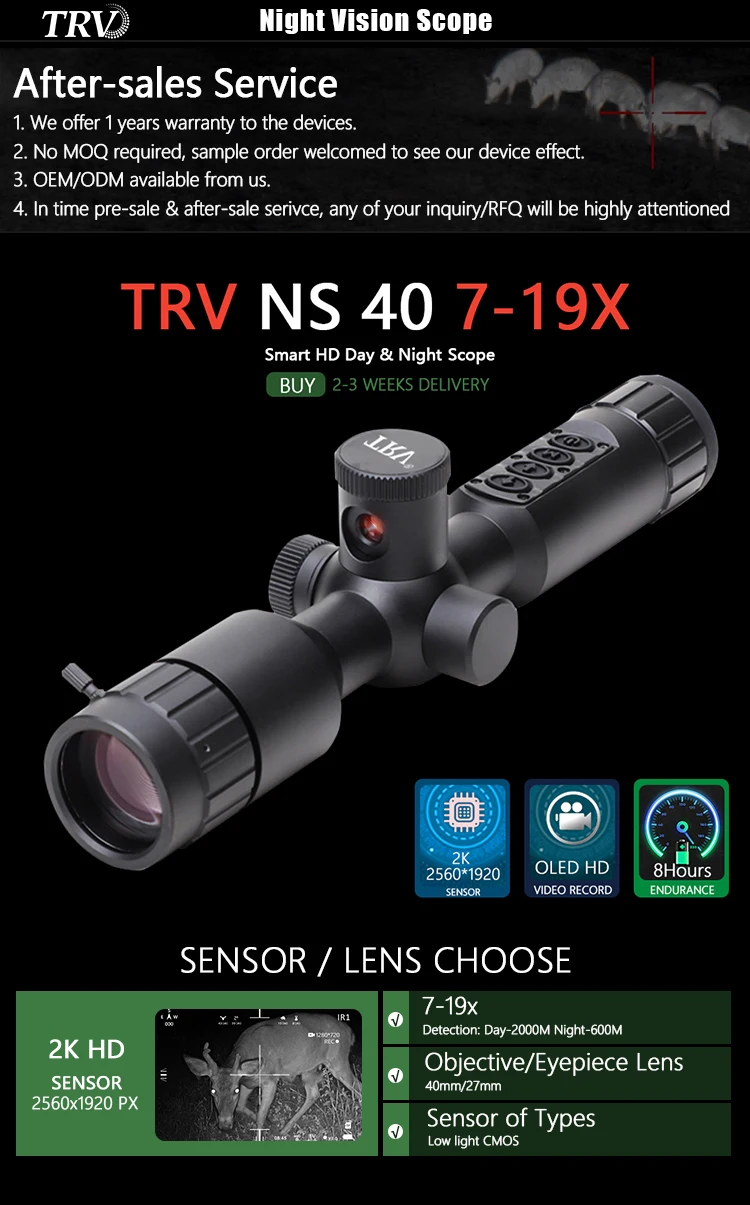 High-Performance Night Vision Scope With 7-19X Zoom, COMS Sensor, WiFi, Video Recording, And Range Finding Features-best Price