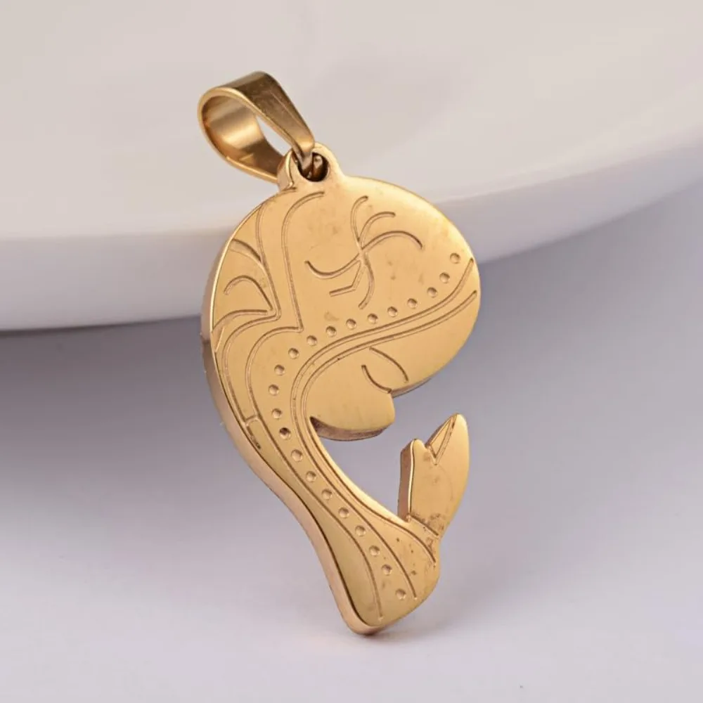 

Подвеска Девы Марии из нержавеющей стали 304, 27x15x2 мм, подвеска с золотым ионным покрытием, металлическая плоская подвеска «Леди Мария» с отверстием 6x4 мм идеально