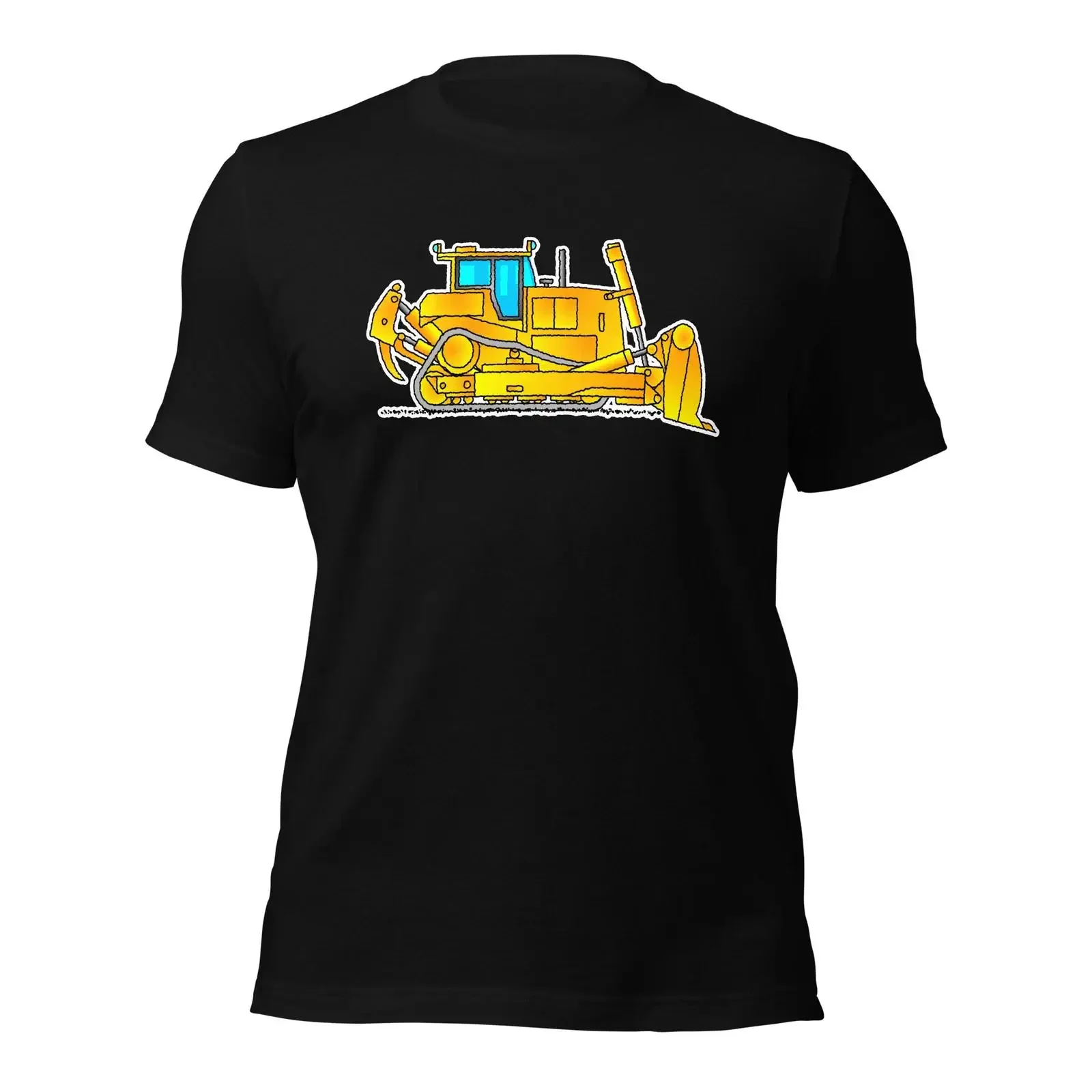BullDozer T Shirt Adult Clothing Yellow Construction Vehicle Comfy vintage Washed designer clothes fashion Casual