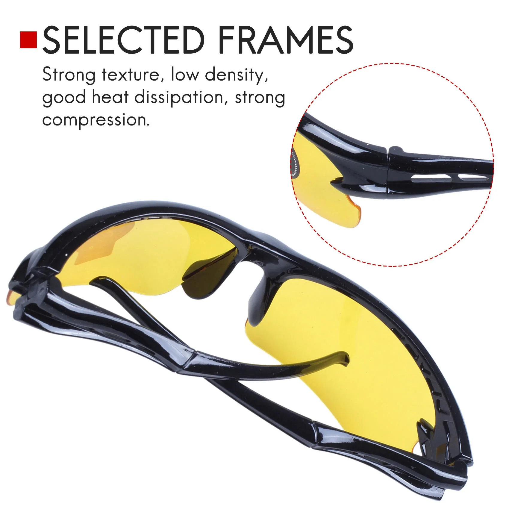 A98Tblack frame yellow Night Vision sheet outdoor Cycling Sunglasses