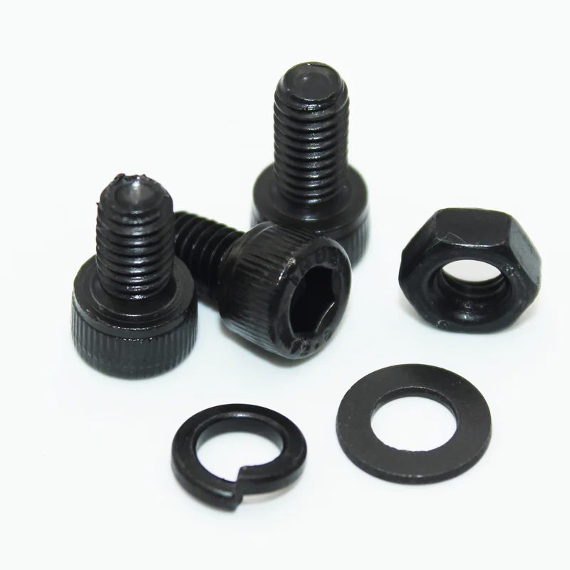Schwarzes Sechskantschrauben-Sortiment-Kit m2 m2, 5 m3 m4 m5 m6 din912 2,5 Sechs kant Innen sechs kant kappe metrische Inbus muttern Schrauben und Unter leg scheiben – Detail 5