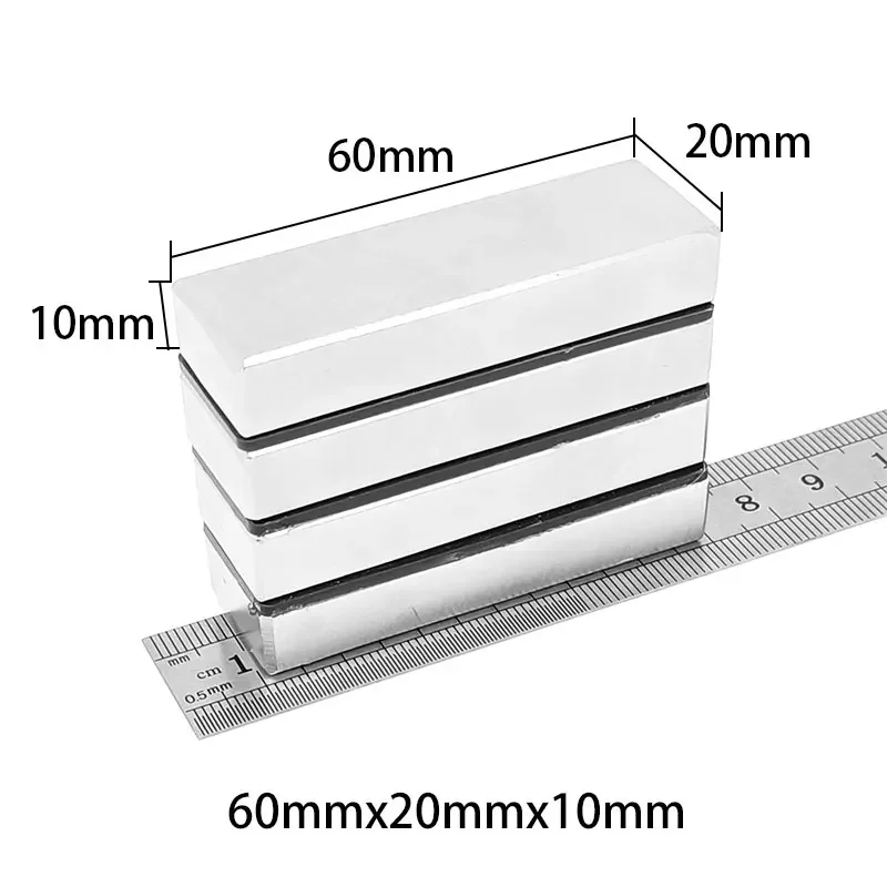 1/2/5/10PCS 60x20x2mm 60x20x3mm 60x20x5mm 60x20x10mm N35 Super Strong Block Permanet Magnets Rare Earth Neodymium Magnet