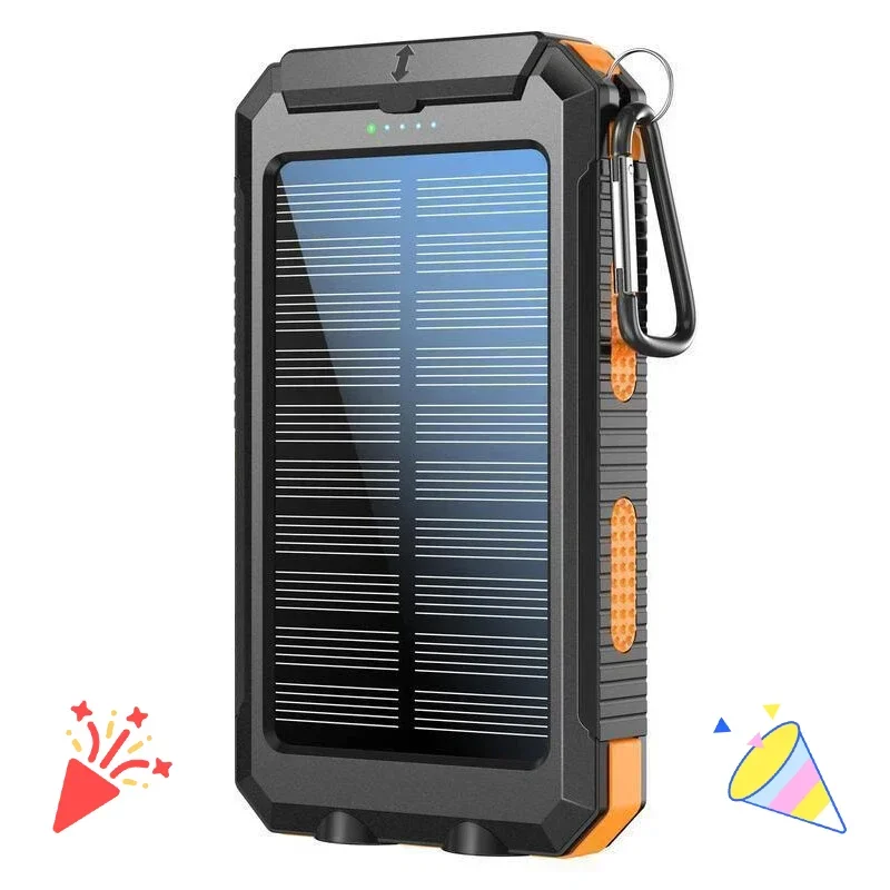 Banco de energía solar al aire libre de 10000 mAh Linterna 4 en 1 Camping Senderismo Cargador durante todo el día