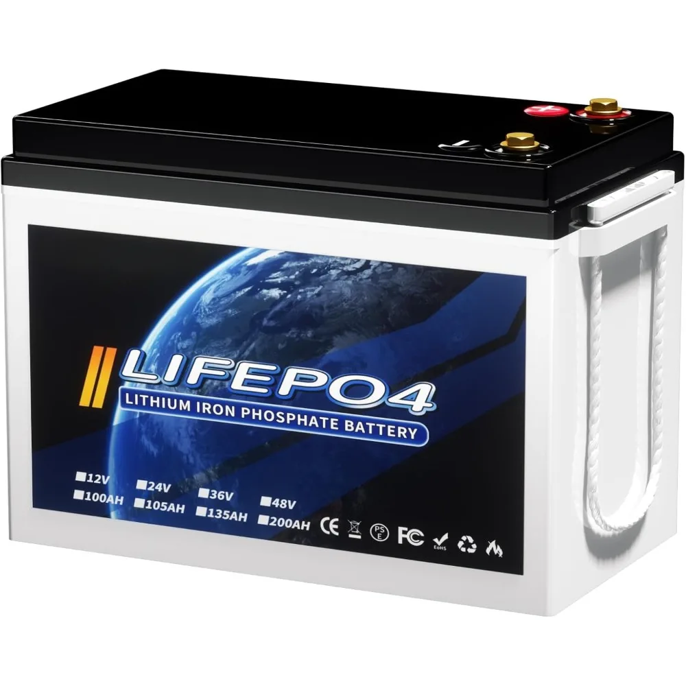

24V LiFePO4 Battery 100Ah Mini Size Built-in 100A BMS 20000 Deep Cycles 2560W Load Power Compact 24V Lithium Battery IP65