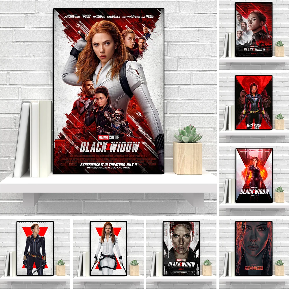 

Disney Superhero Black Widow Movie Cover Poster Sexy Star Johansson Portrait Canvas Painting Graffiti Wall Art Room Home Decor