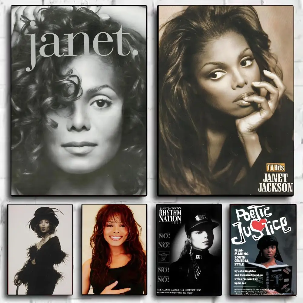Affiche Star J-janet Jackson, art mural tendance, bon autocollant imprimé sur papier PP pour la décoration du café, du bureau, du bar, meilleur cadeau