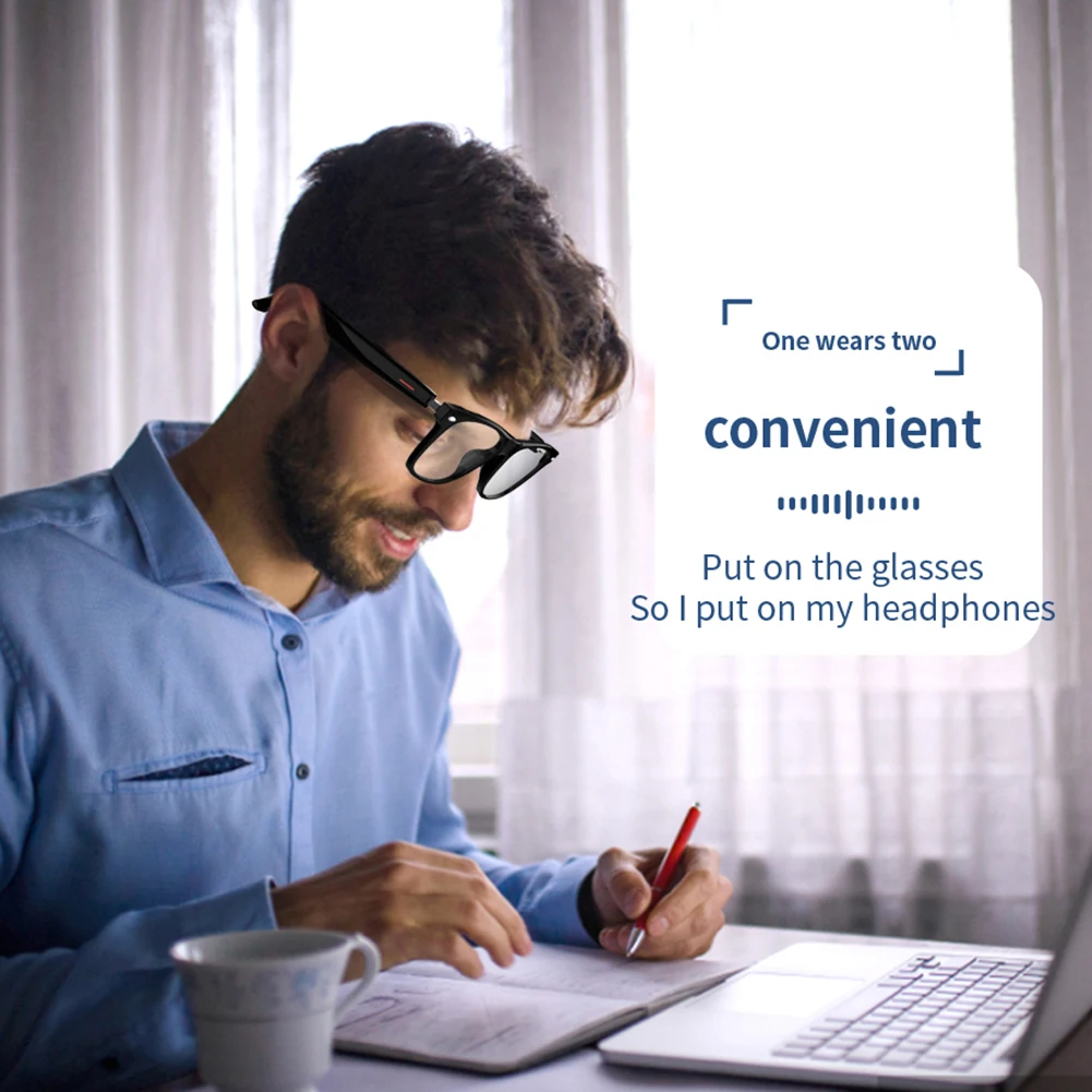 النظارات الذكية AI Voice Assistant BT نظارات الصوت للرماية عن بعد يمكن ارتداؤها نظارات مفتوحة الأذن صوت ميكروفون ومكبرات الصوت للنساء والرجال