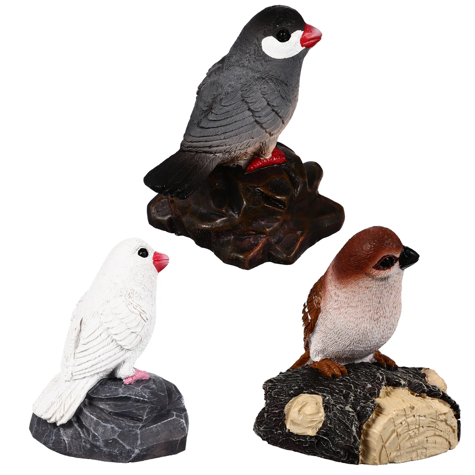

Набор из 3 реалистичных миниатюрных искусственных птиц для декора сада и дома, креативные украшения для двора